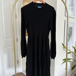 Draper James Black Sheath Sweater Dress with Bishop Sleeves